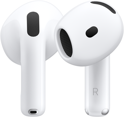ฮาร์ดแวร์ AirPods 5, มุมมองด้านหน้าและด้านหลังที่แสดงให้เห็นถึงดีไซน์