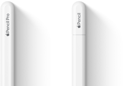 Apple Pencil Pro และ Apple Pencil (USB-C) วางคู่กัน