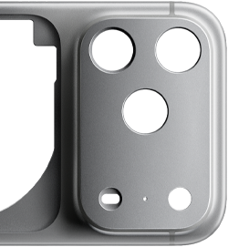 iPhone 17 Pro, ภายนอกด้านหลัง, ตัวเครื่องแบบชิ้นเดียวที่ขึ้นรูปจากอะลูมิเนียม