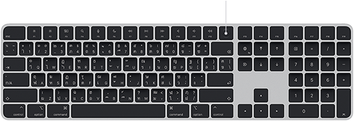 ตัวชี้แสดงเซ็นเซอร์ Touch ID บน Magic Keyboard ที่อยู่บริเวณเหนือปุ่มลบ