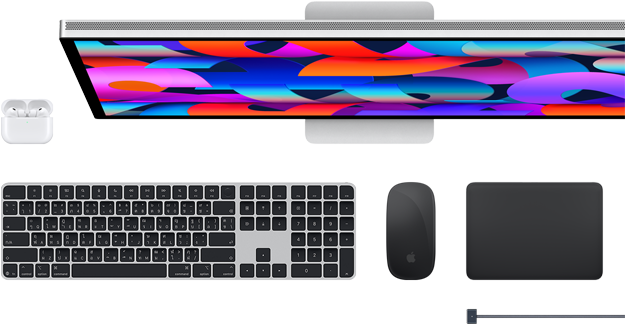 AirPods, Studio Display, Magic Keyboard, Magic Mouse, Magic Trackpad, สายชาร์จ MagSafe