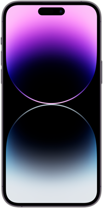 มุมมองด้านหน้าของ iPhone 14 Pro Max ขนาด 6.7 นิ้ว