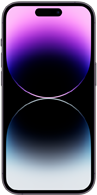 มุมมองด้านหน้าของ iPhone 14 Pro ขนาด 6.1 นิ้ว