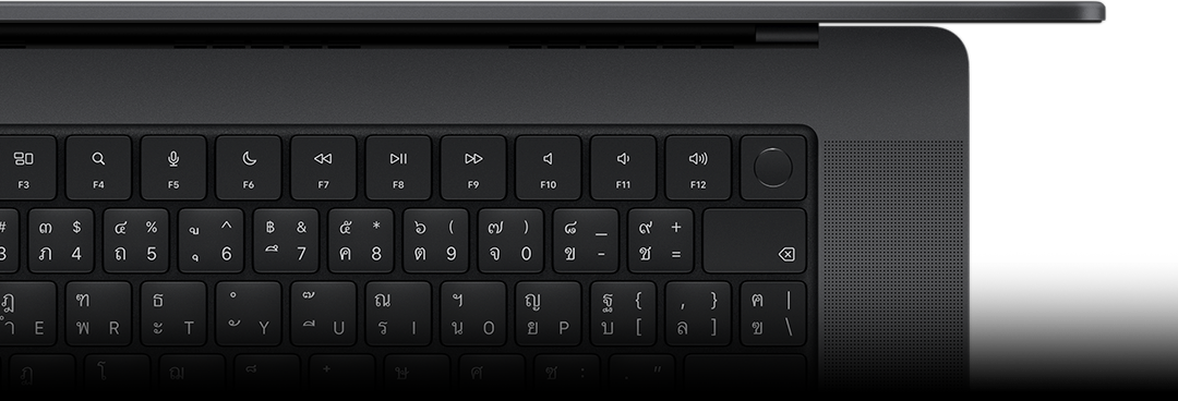 มุมมองด้านบนของ Magic Keyboard พร้อม Touch ID