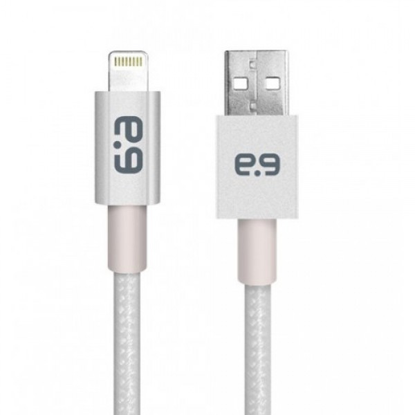 Pure Gear Braided Metallic Charge-Sync Lightning Cable (Silver)- 2-600x600