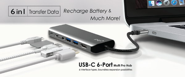 PQi USB-C 6-Port Multi Hub C-Series