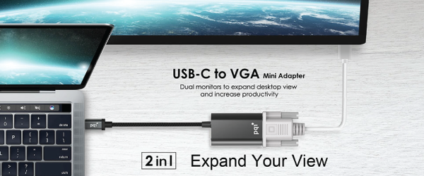 PQi USB-C to VGA Mini Adapter