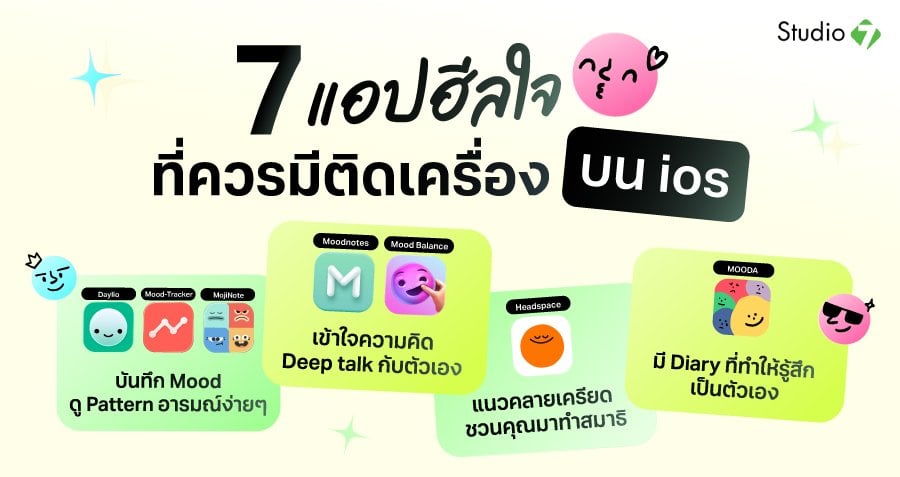 มัดรวม 7 แอปฮีลใจ ที่ควรมีติดเครื่อง บน ios 💖